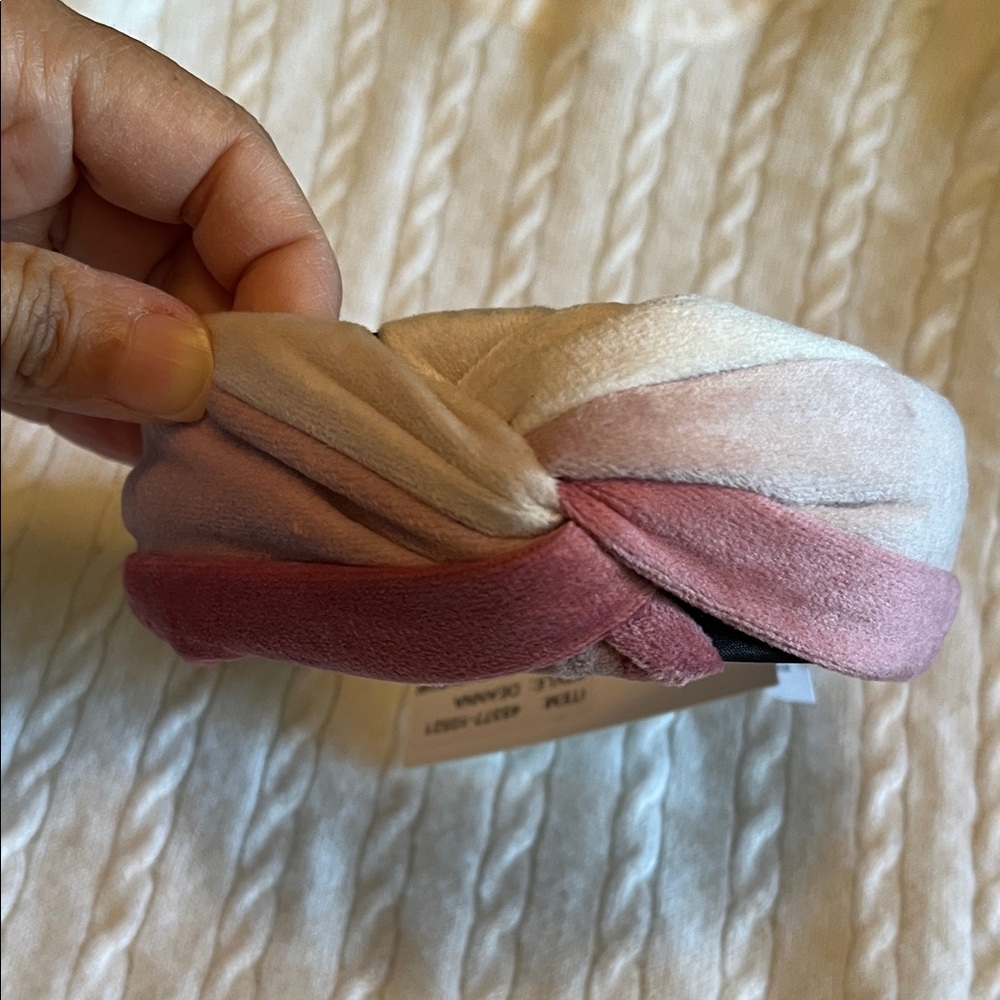 Eugenia Kim Pink and Cream Velvet Headband